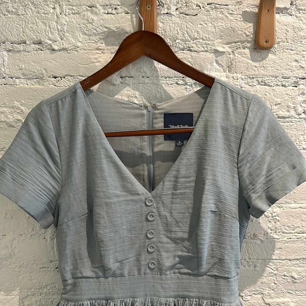 Adorable soft teal modcloth dress with lined skirt and pockets